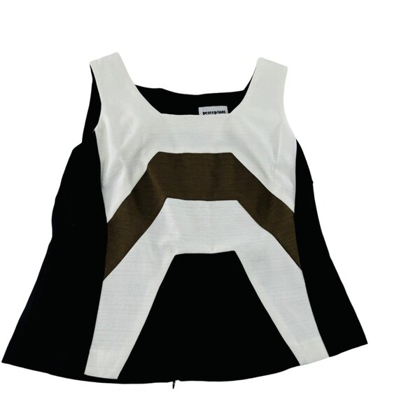 Perceptions Women’s Geometric Color Block Sleeveless Top Size 10 Career - Picture 1 of 4